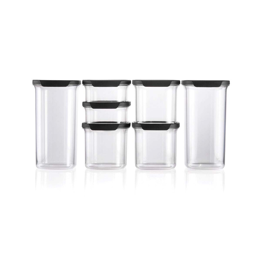 tupperware ultra clear oval 7-teiliges set cosmos verschlüsse
