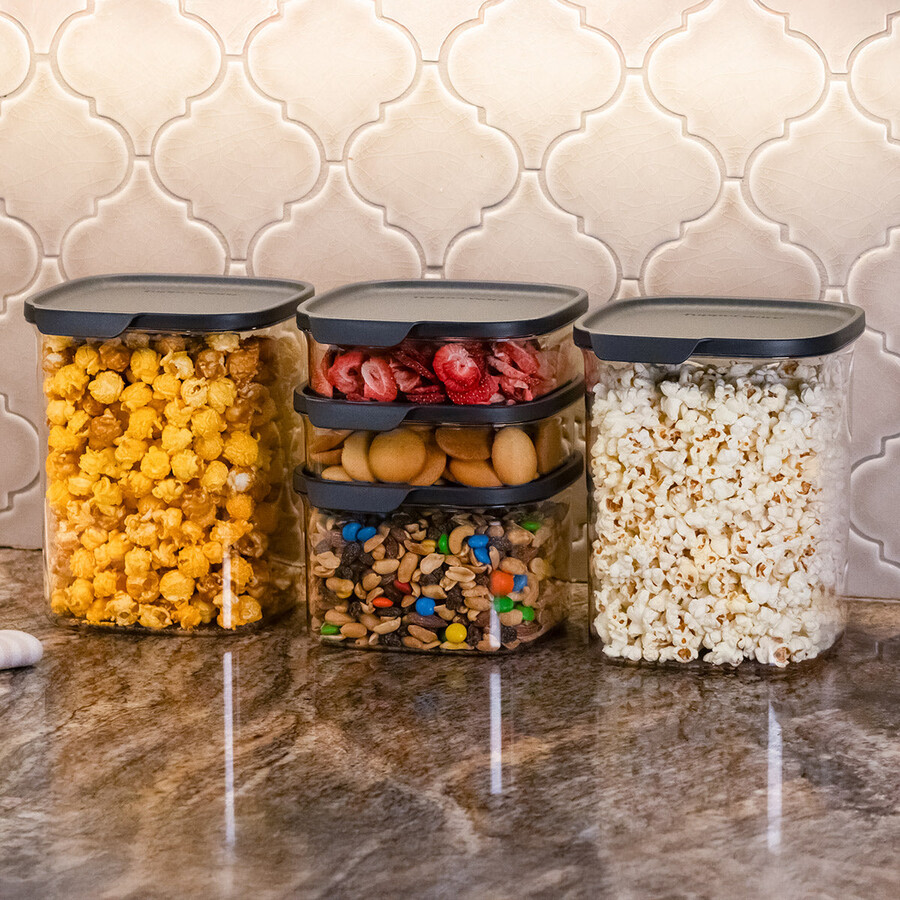 tupperware ultra clear square 5-teiliges set cosmos verschlüsse