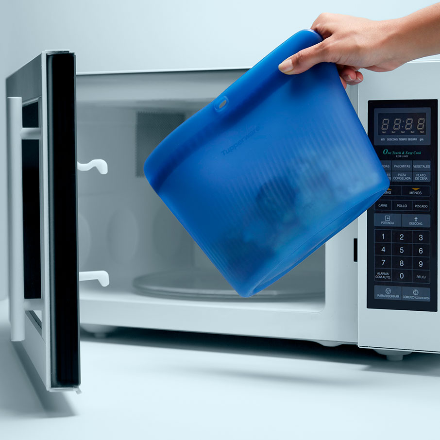 ultimativer silikon-standbeutel groß transparentes basic-blau