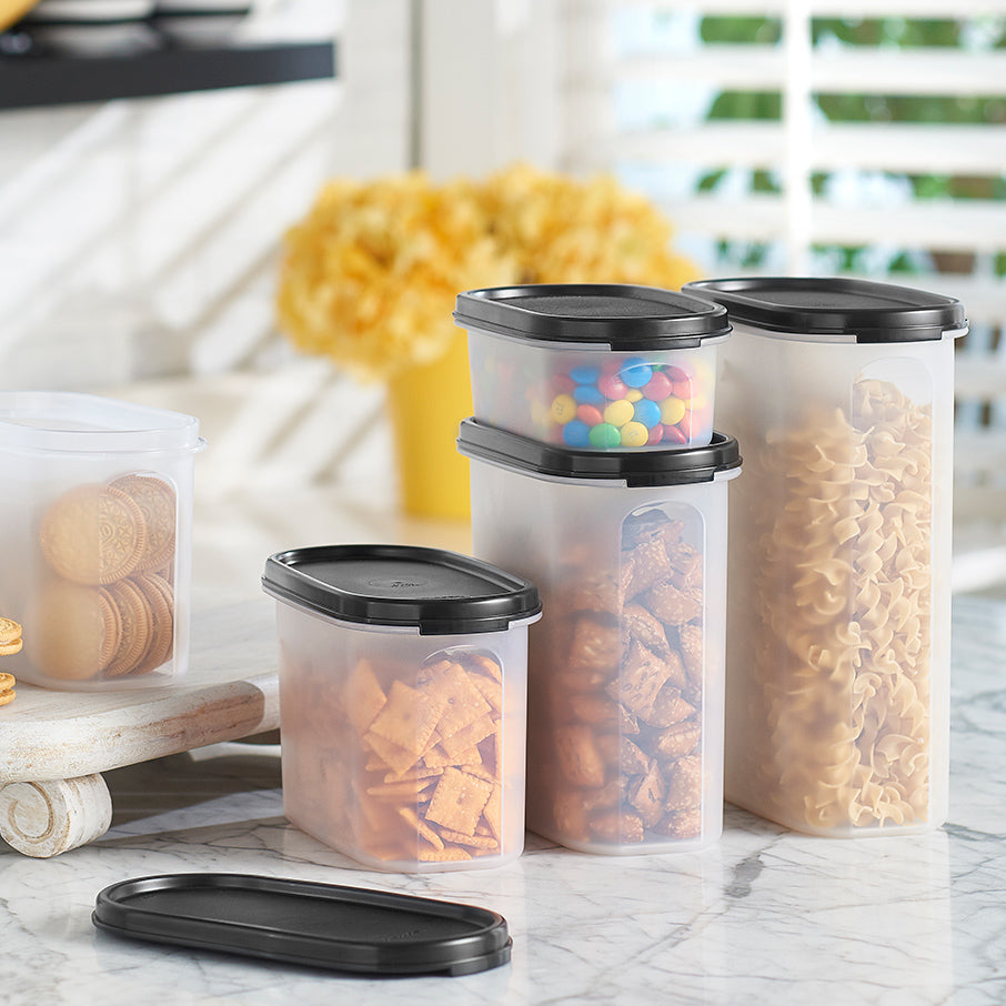 tupperware modular mates oval 4 vorratsbehälter 975 tassen tiefschwarz