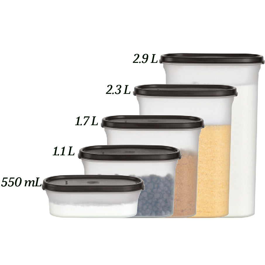 tupperware modular mates oval 4 vorratsbehälter 975 tassen tiefschwarz
