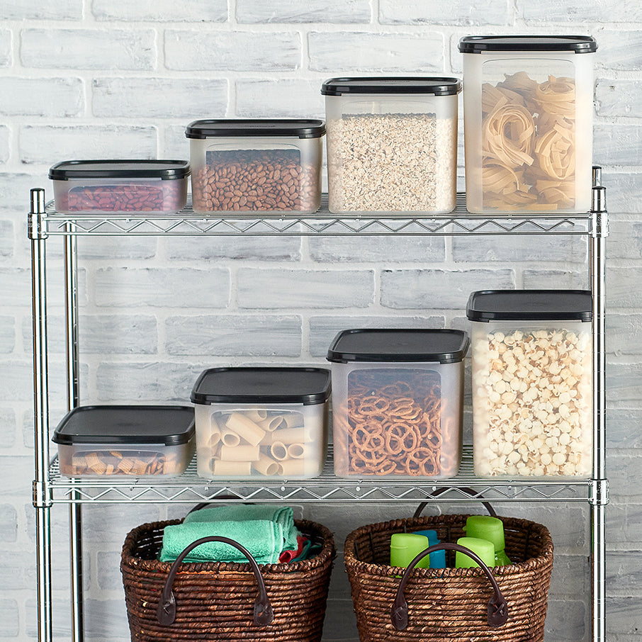 tupperware modular mates rechteckiger 3er-behälter lebensmittelaufbewahrungsbehälter tiefschwarz