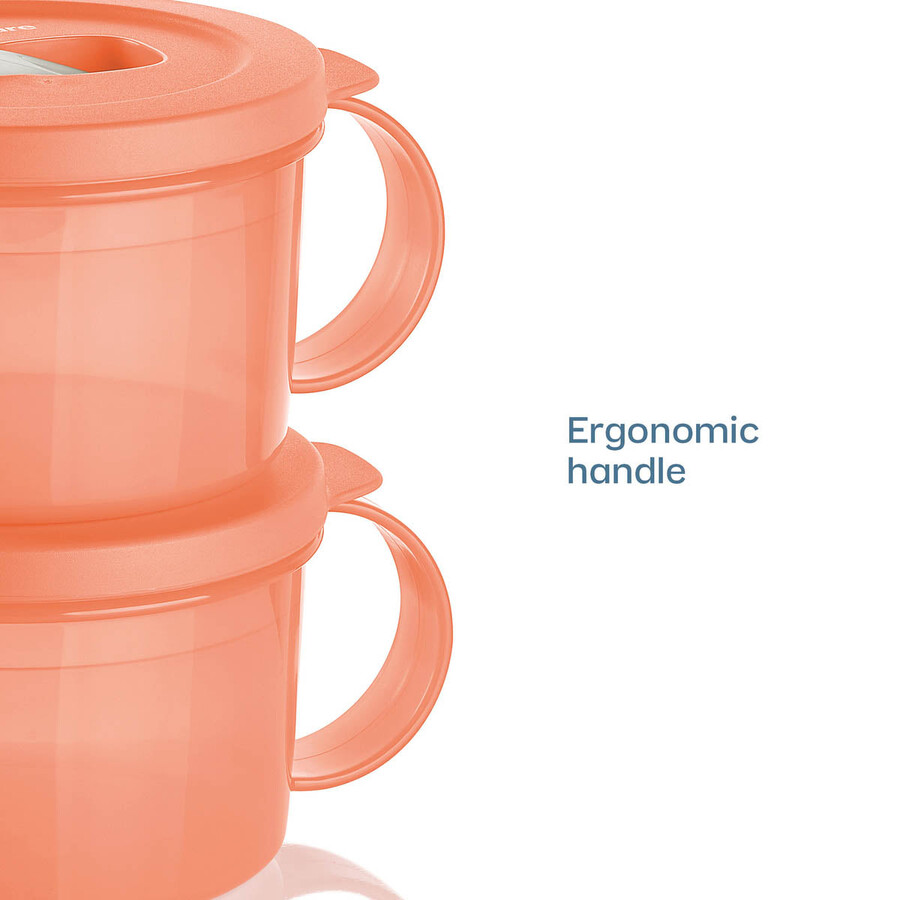 tupperware crystalwave plus mikrowellen-suppenbecher 2er-set auslaufsicher cosy rosy