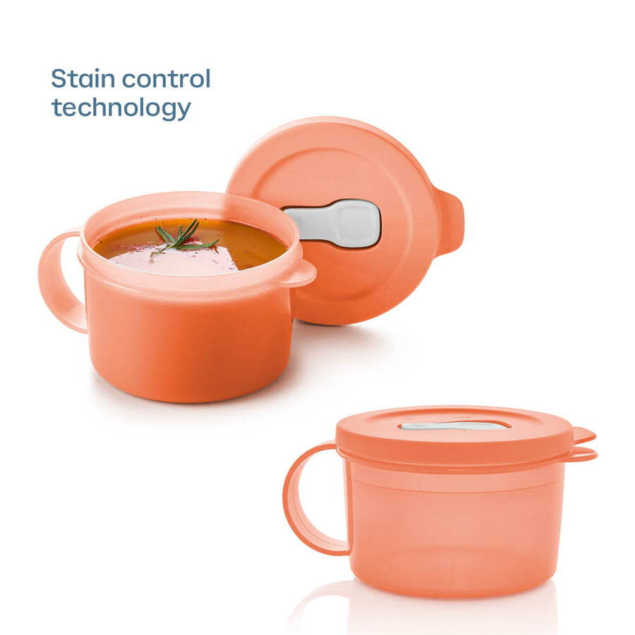 tupperware crystalwave plus mikrowellen-suppenbecher 2er-set auslaufsicher cosy rosy