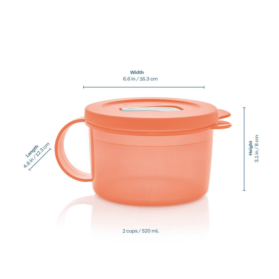 tupperware crystalwave plus mikrowellen-suppenbecher 2er-set auslaufsicher cosy rosy