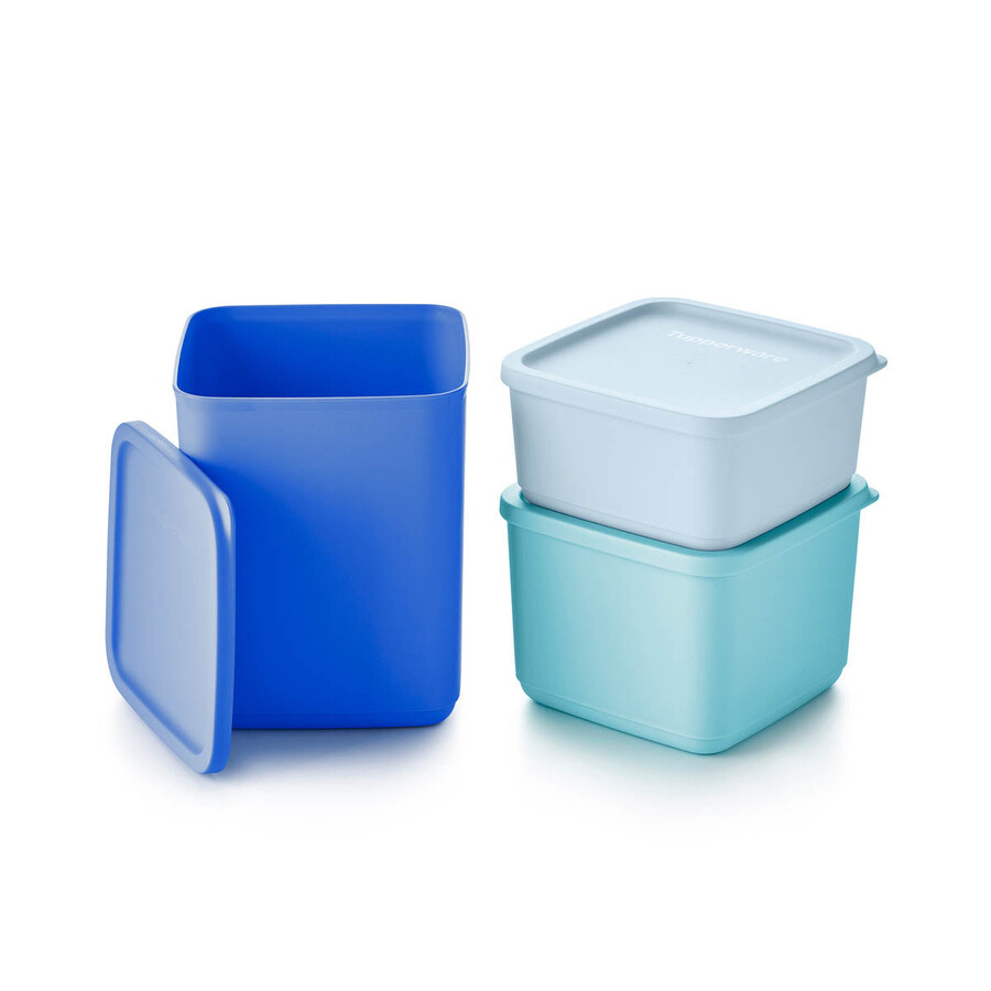 basic bright 6-teiliges set quadratisch blau