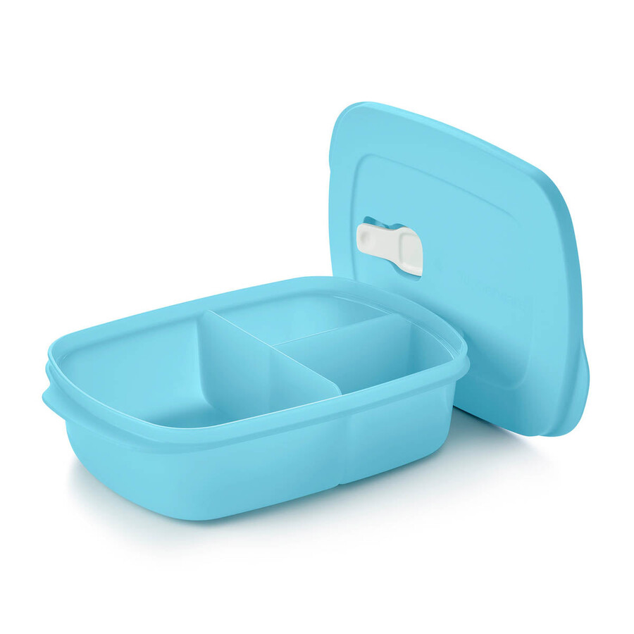 crystalwave rechteckige geteilte schale blau