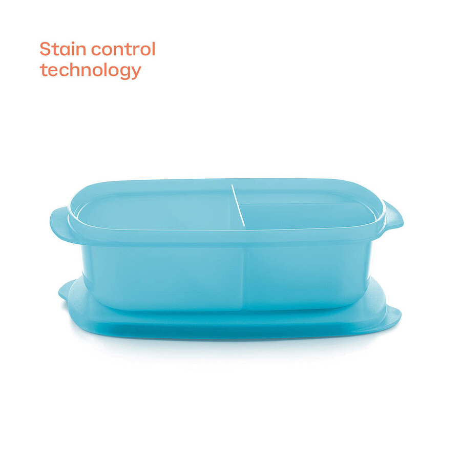 crystalwave rechteckige geteilte schale blau