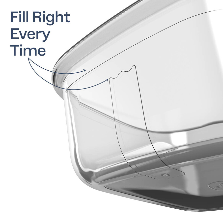 tupperware voila glas-vorratsdose rechteckig klein dunkelgrau und blau deckel