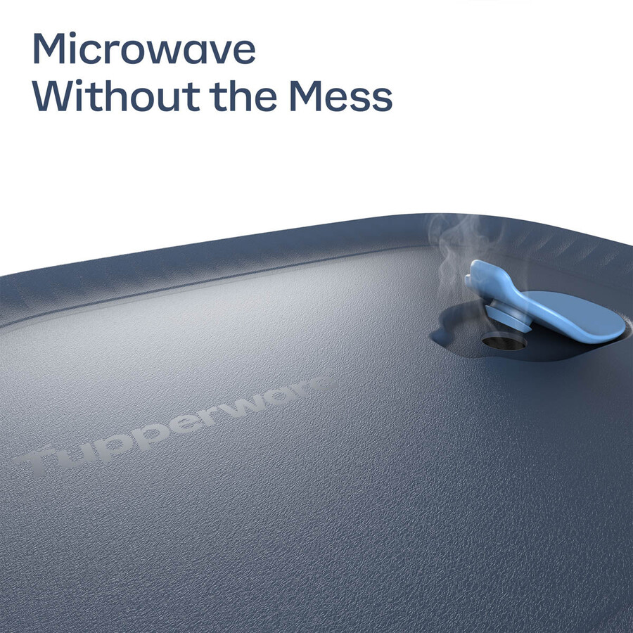 tupperware voila glas-vorratsdose rechteckig groß dunkelgrau und blau deckel