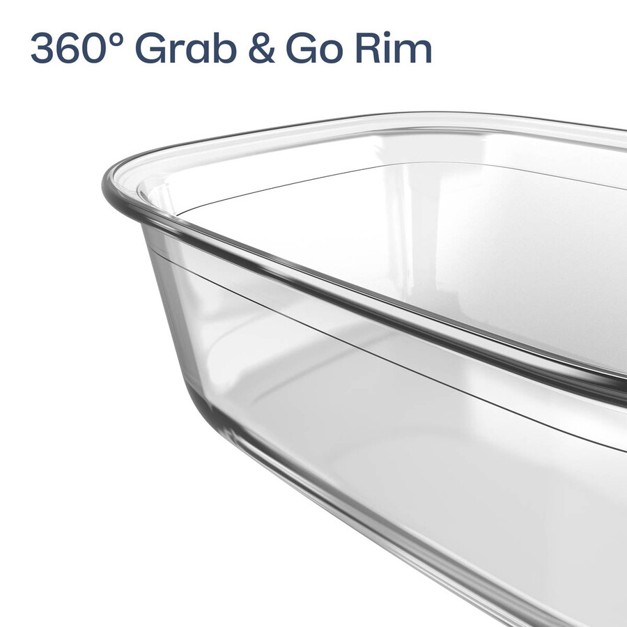 tupperware voila glas-vorratsdose rechteckig groß dunkelgrau und blau deckel