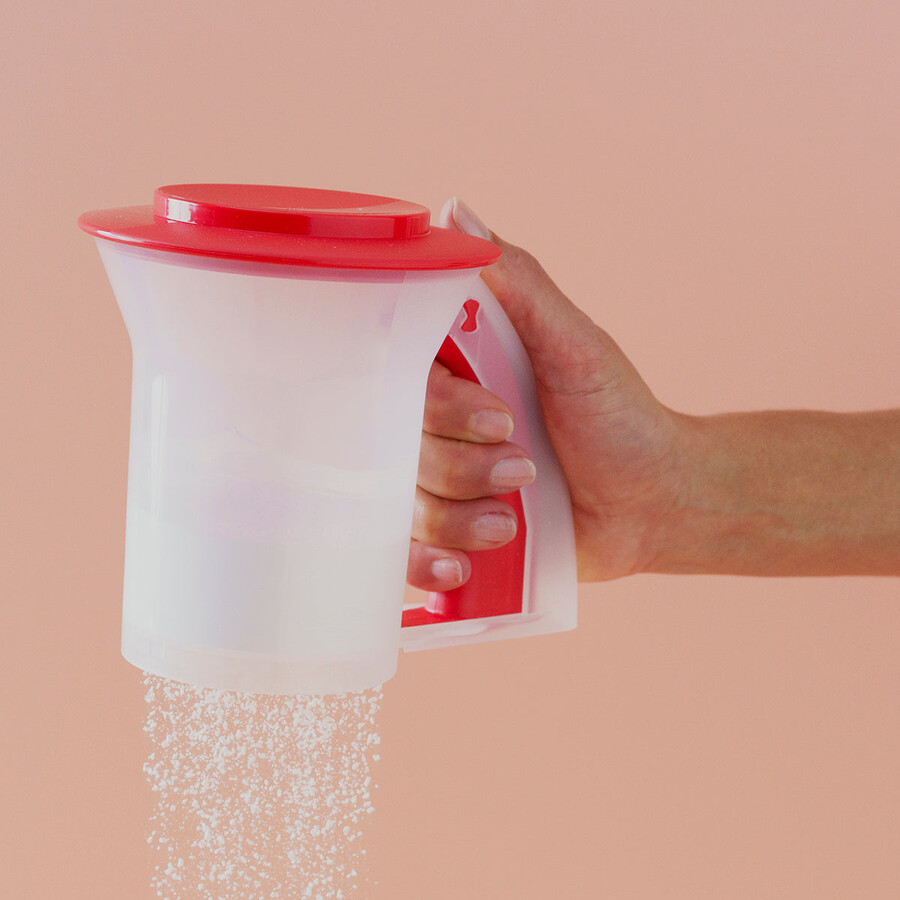 tupperware sift n store sieb und aufbewahrungsbehälter 250 ml chili
