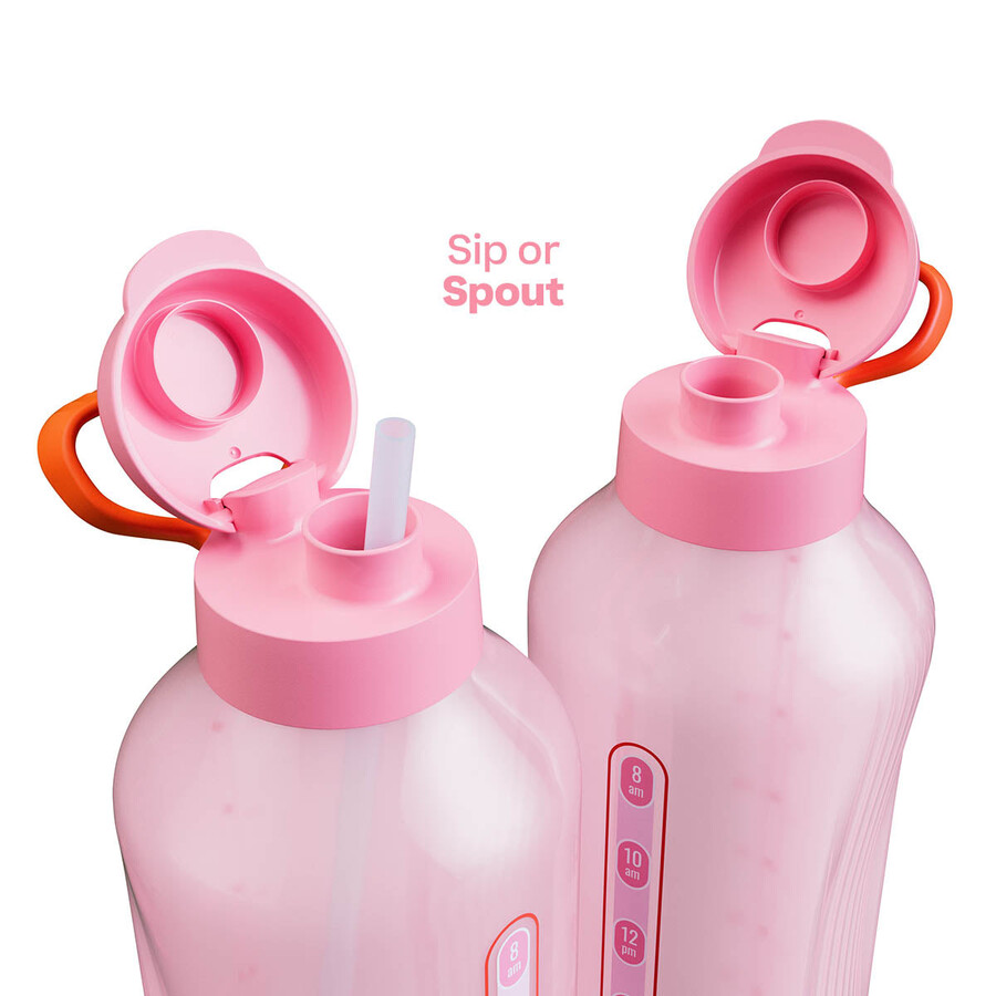 tupperware aquavibe wasserflasche 2 l pink weiches bonbon
