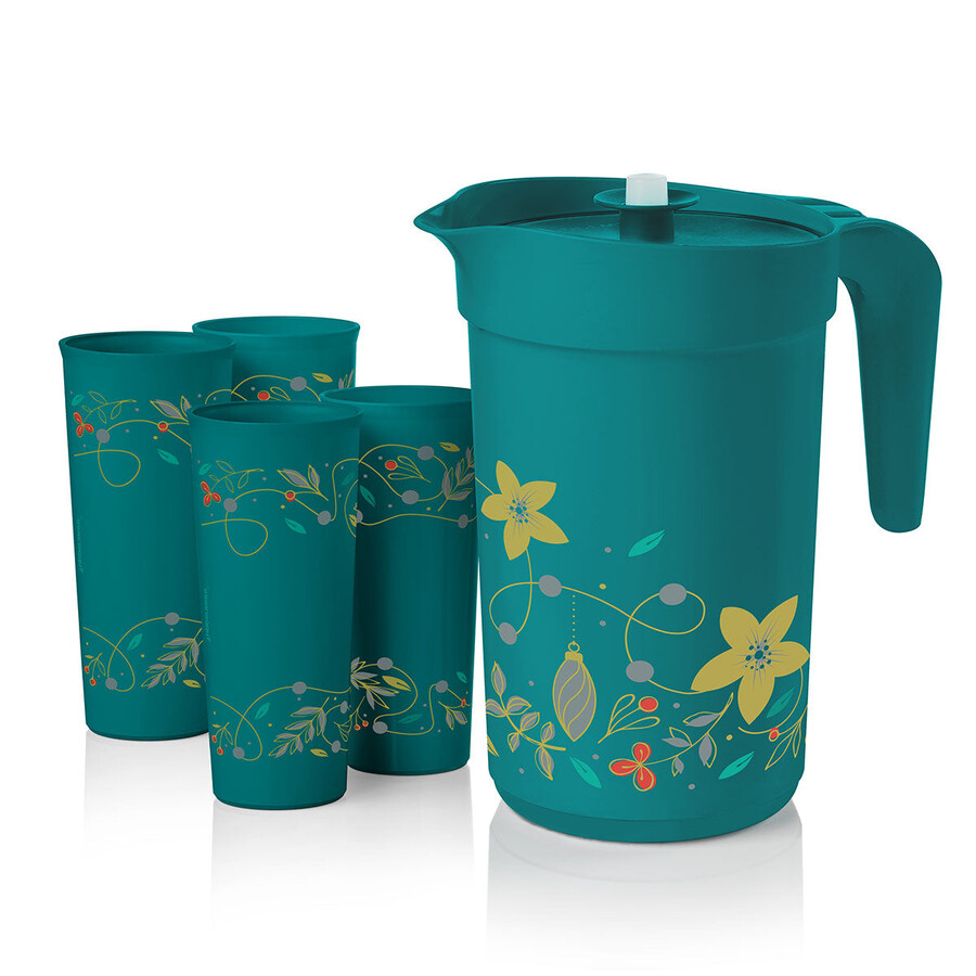 tupperware holiday holly krug becher set festliches trinkgeschirr-set